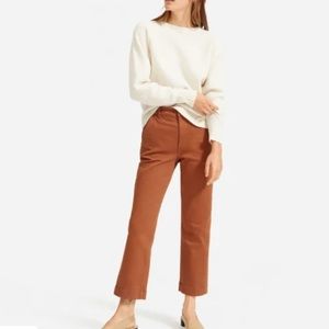 Everlane the straight leg crop regular cocoa brown pants